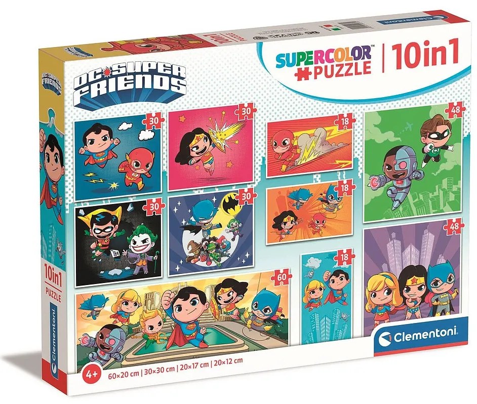Liga Dreptății Idols Puzzle DC Super Hero 10 în 1 Clementoni