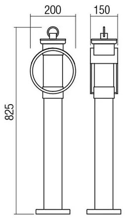 Redo 9573 - Lampă exterior COMPASS 1xE27/42W/230V IP33