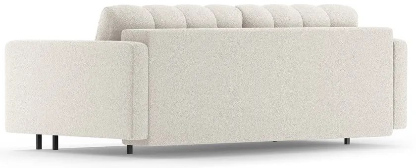 Canapea crem extensibilă, cu spațiu de depozitare cu tapițerie din țesătură bouclé 222 cm Bali – Cosmopolitan Design