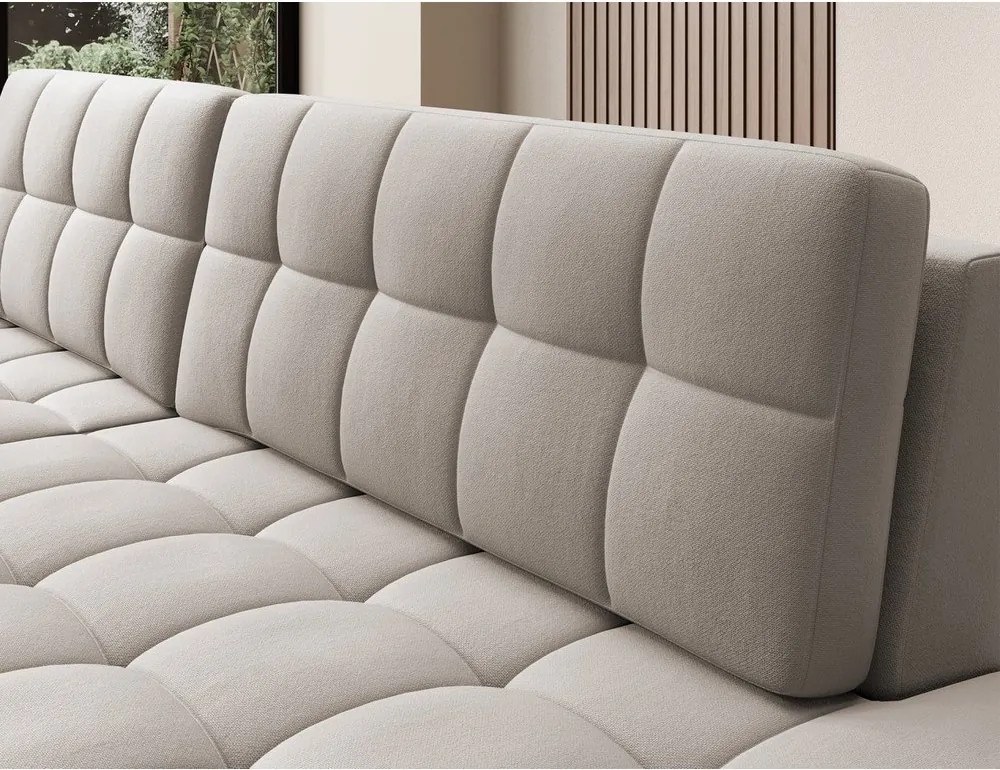 Colțar bej extensibil cu tapițerie din catifea (cu colț pe partea stângă/cu șezlong) Blezalt – ELTAP