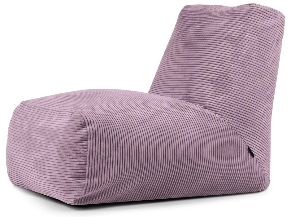 Fotoliu bean bag mov cu tapițerie din catifea reiată Tube – SLOWDOWN