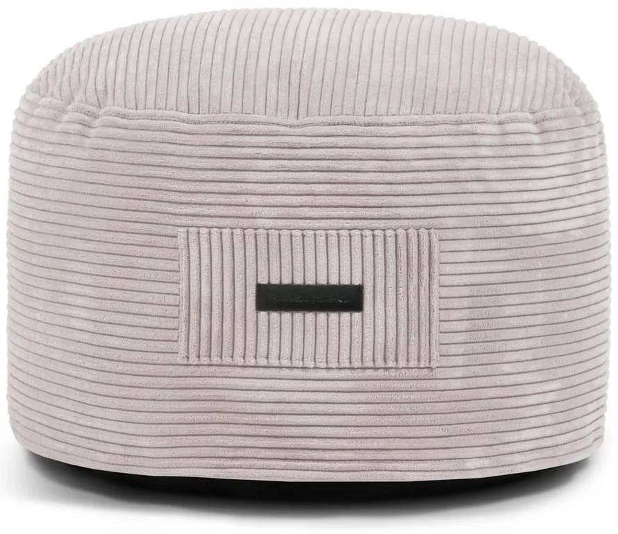 Taburet gri deschis cu tapițerie din catifea reiată Om 60 – SLOWDOWN