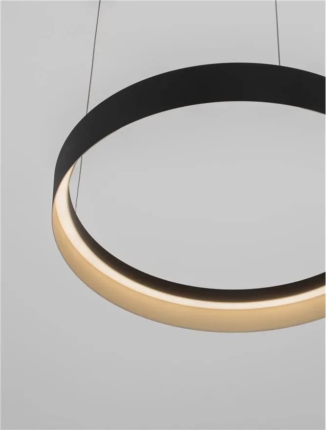 Lustra circulara aluminiu negru/auriu LED CCT LUMIA 60cm