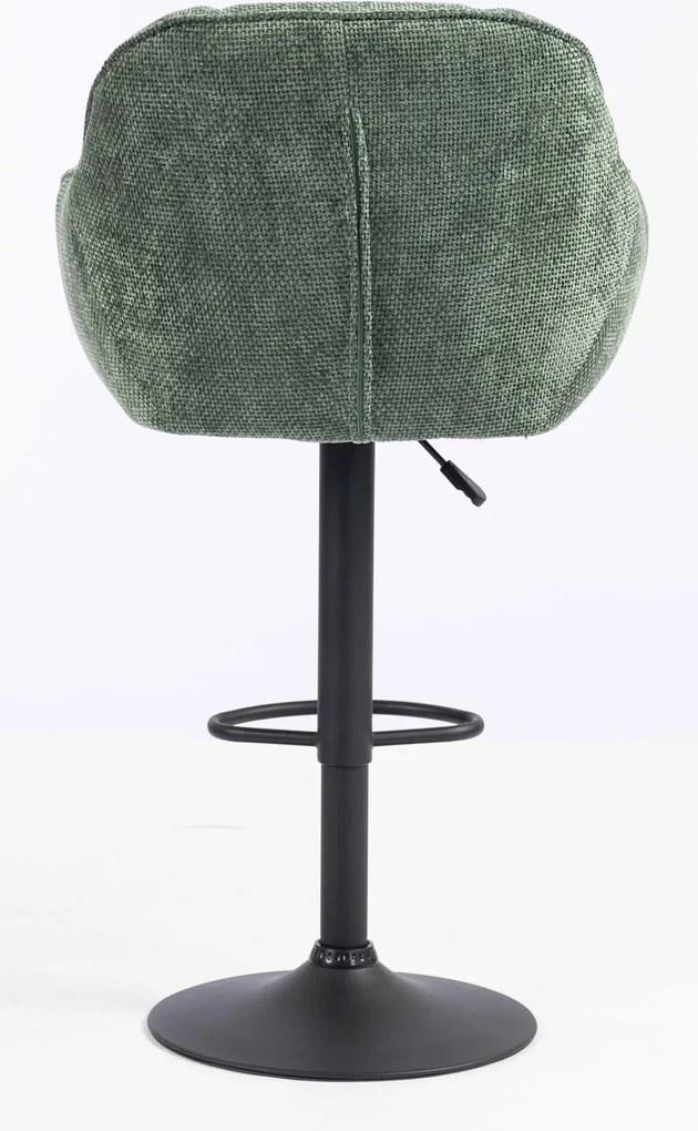 HR2055W Scaun Verde Salvie Grid Premium cu Bază Neagră