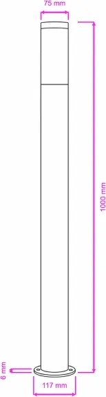BRILAGI - Lampă de exterior ELIA 1xE27/20W/230V IP44 100 cm crom mat