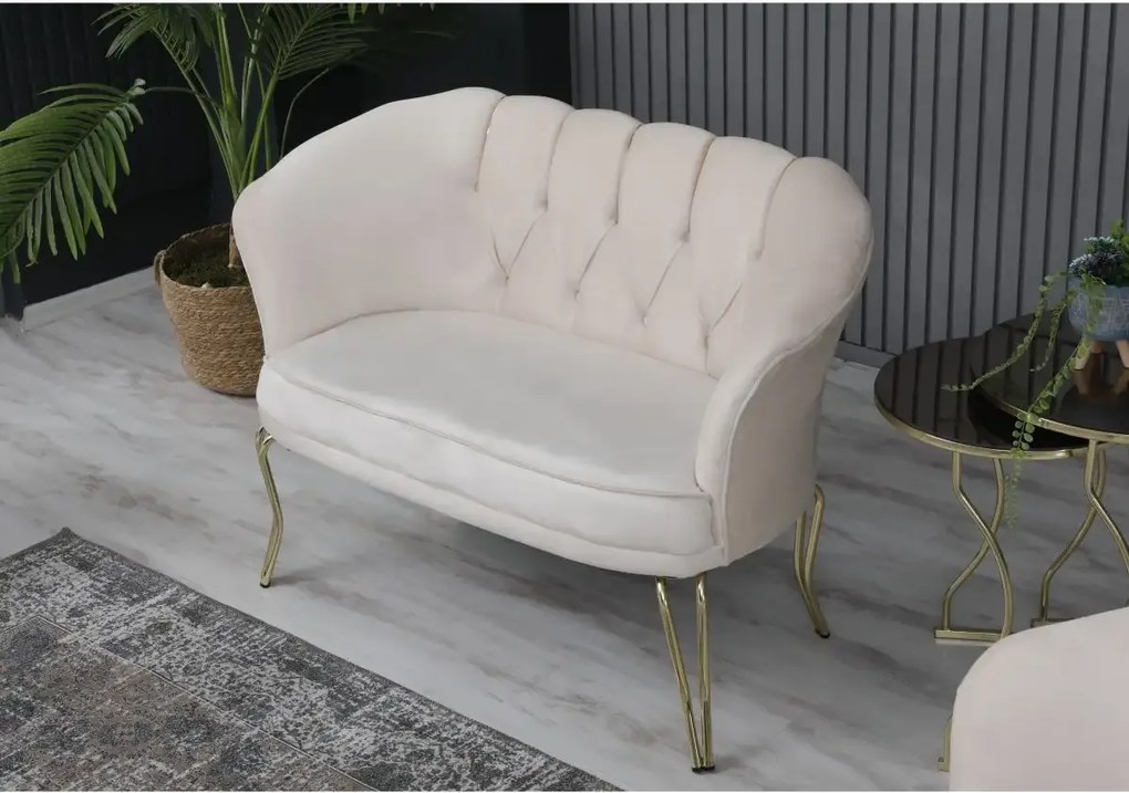 Set canapea Viena 2+1+1Homs textil bej-auriu,30703