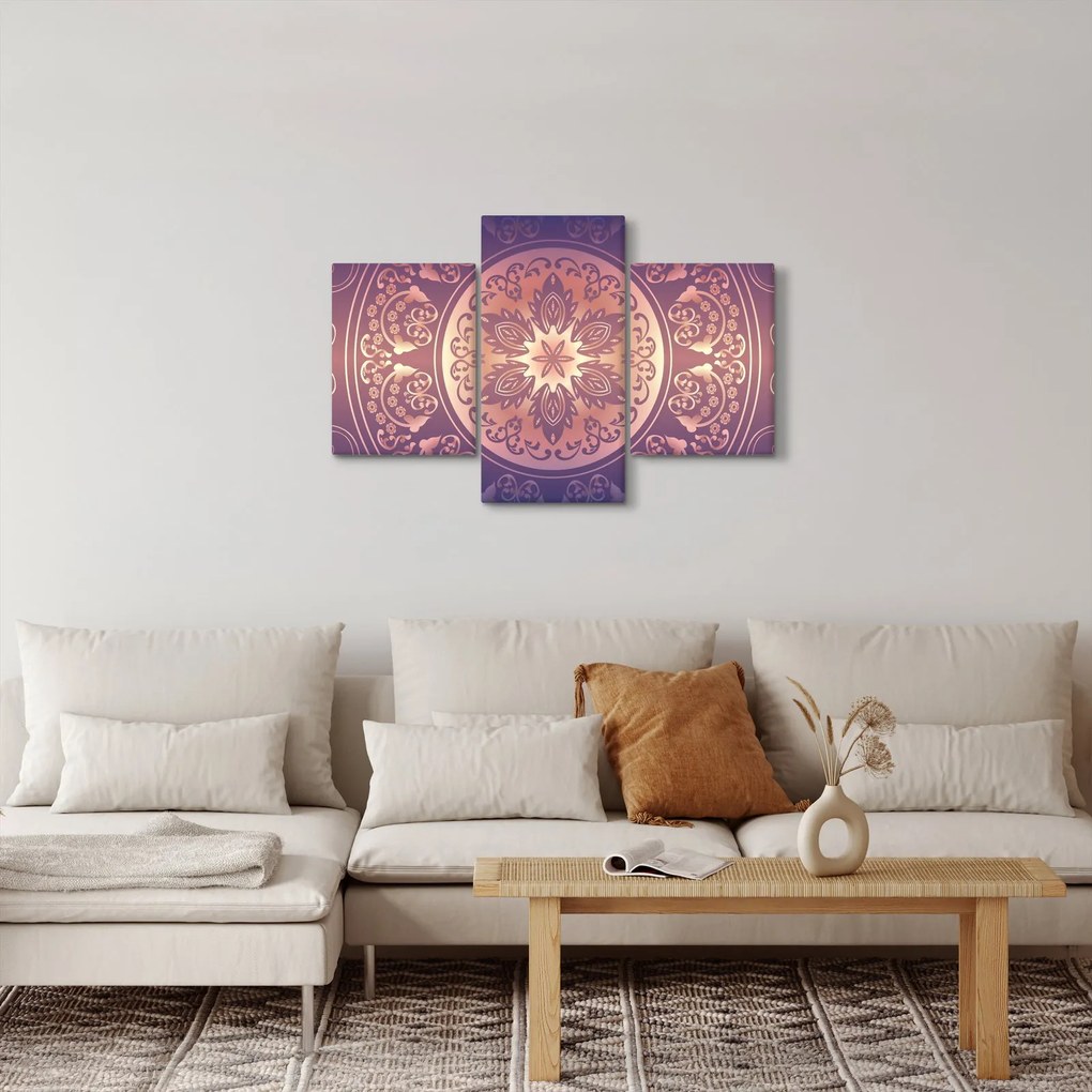 Tablou - Mandala pe gradient violet (90x60 cm)