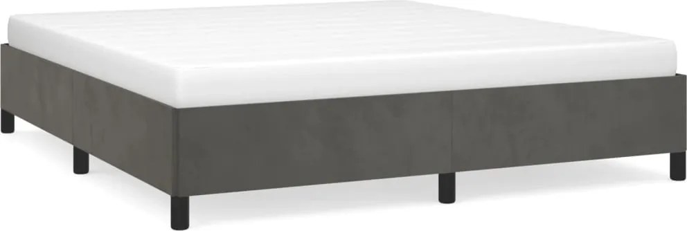 vidaXL Cadru de pat fără saltea, gri închis, 160x200 cm, catifea