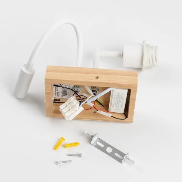 Lampă LED de perete Brilagi NUBILA WOOD 1xE27/25W/230V + LED/3W stejar/alb