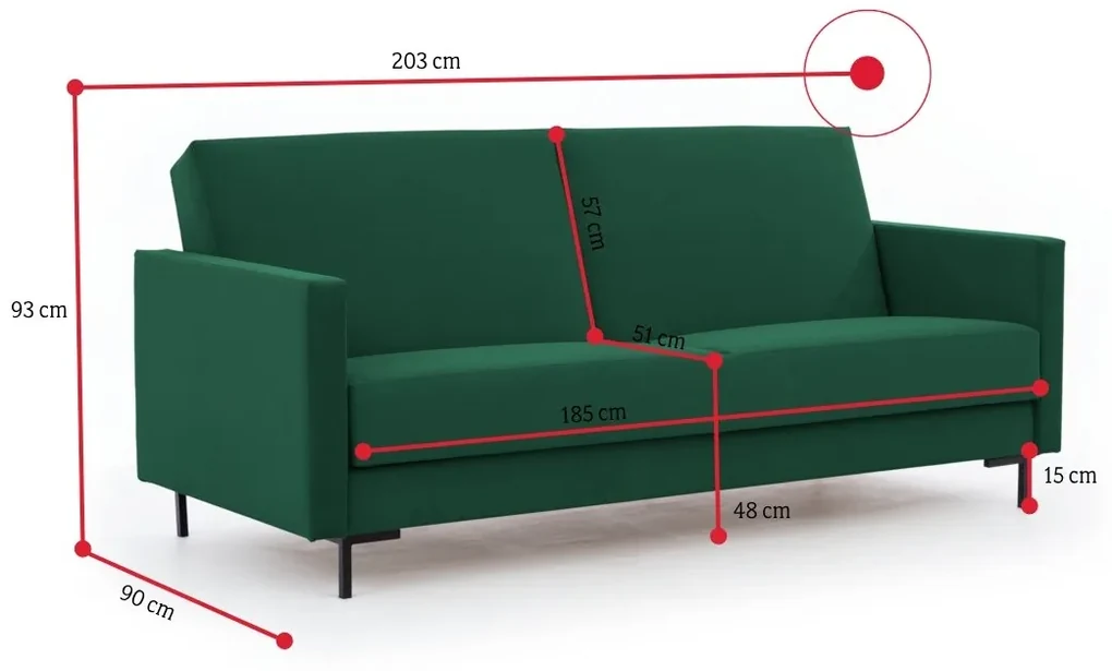 Supermobel Canapea SOLVO, 203x93x90, modone 17034
