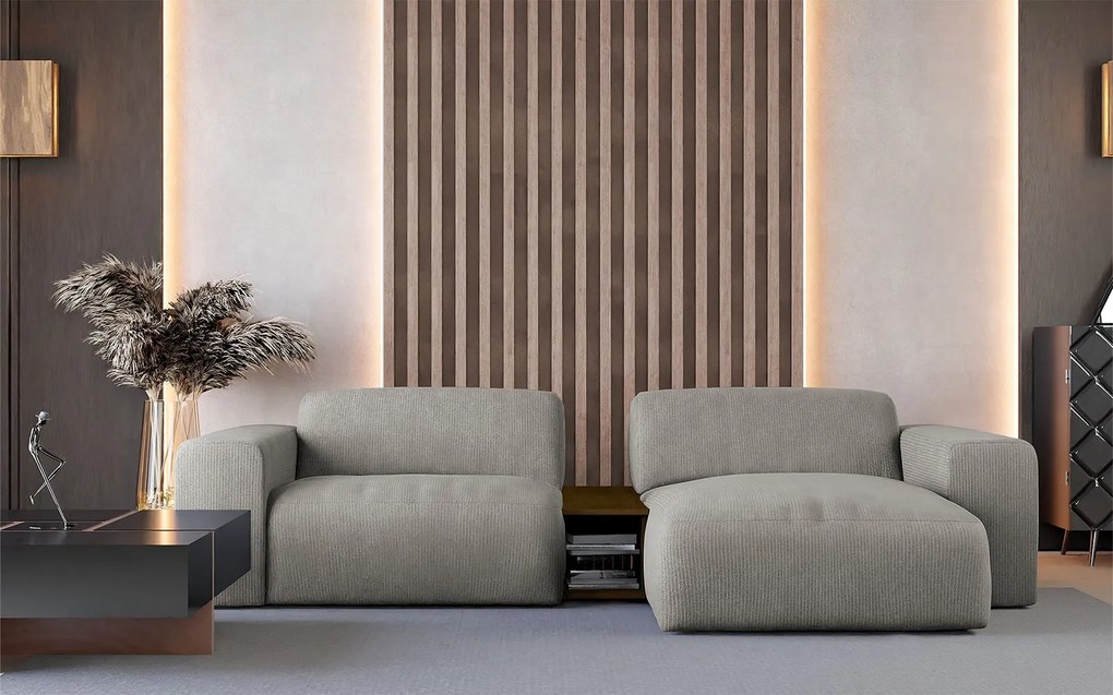 Canapea lemn masiv Tommy, 293 × 69 × 159 cm - Stânga