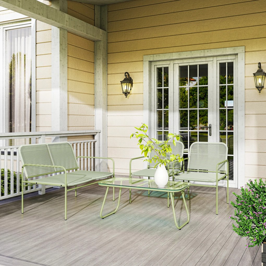 Outsunny Ratan Verde Balcon | Aosom Romania