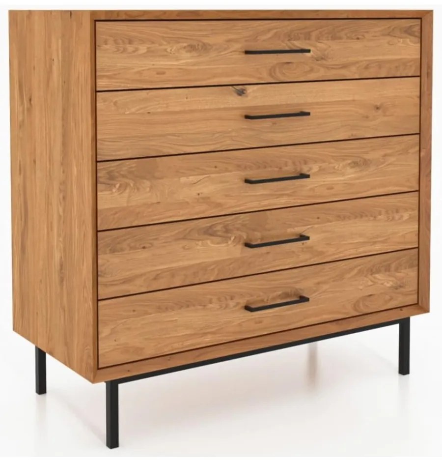 Comodă înaltă din lemn de stejar 97x95 cm Abies – The Beds