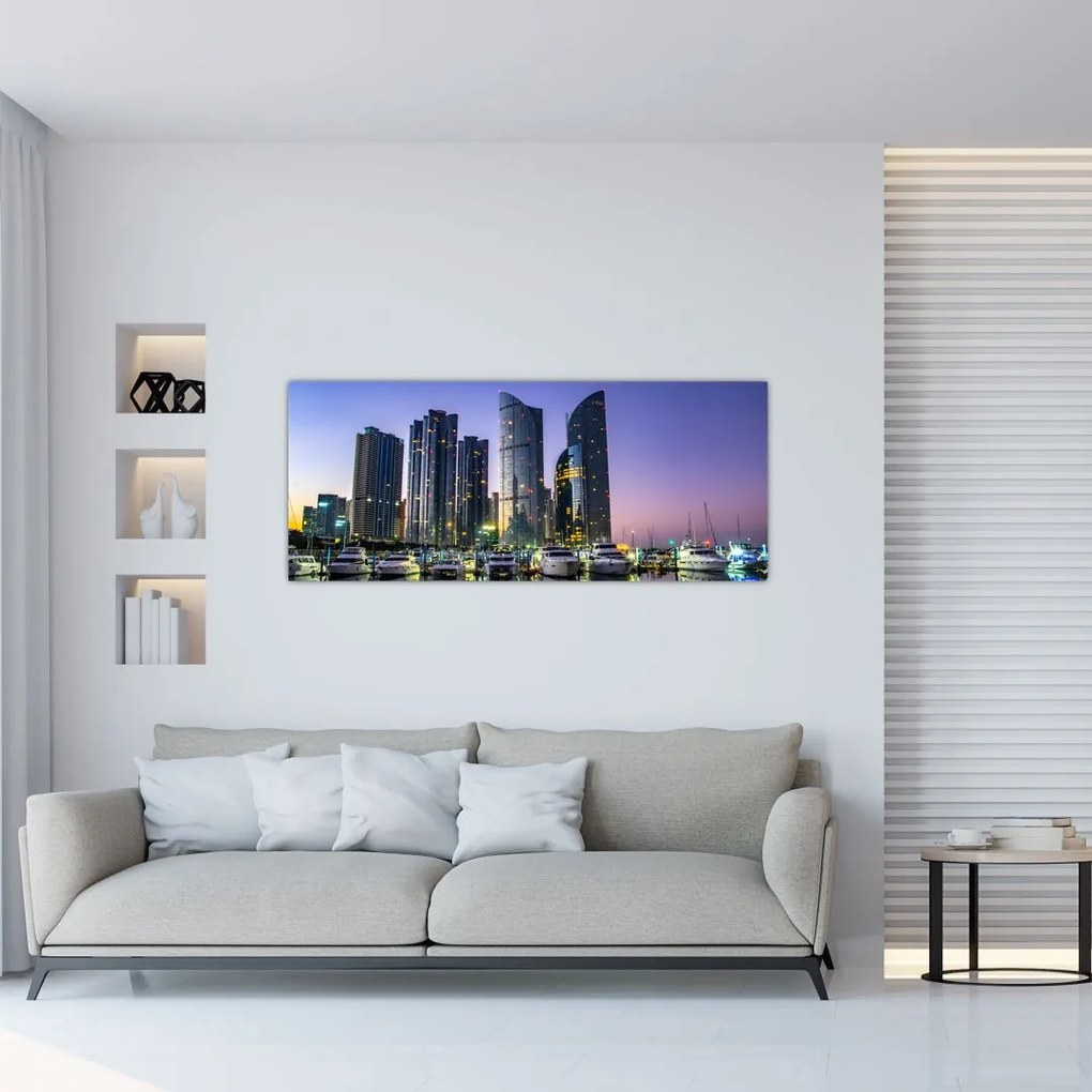 Tablou cu iahturi și zârie-norii (120x50 cm)