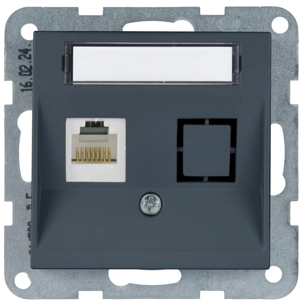 Priza internet cat 6, IP20, Night, Panasonic Karre Plus 55 Soft Touch