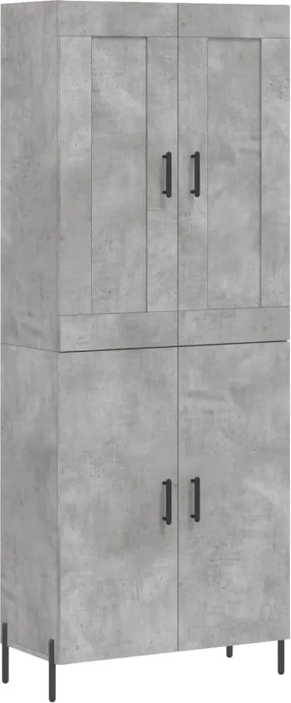 vidaXL Dulap înalt, gri beton, 69,5x34x180, lemn compozit