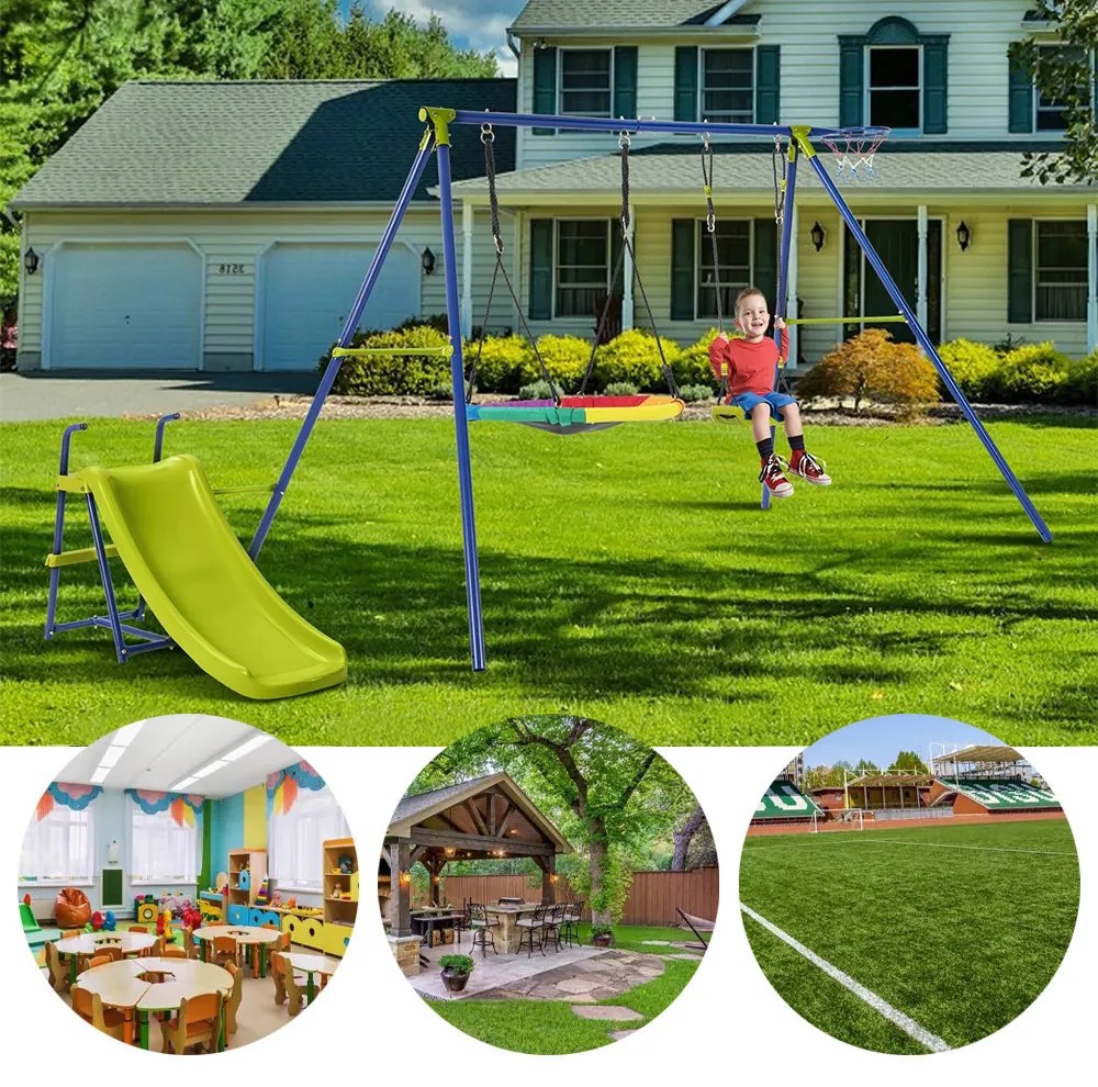 Set de leagăn cu tobogan