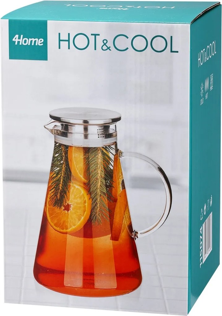 Carafă de sticlă cu capac 4Home Jug Hot&Cool,1,8 l
