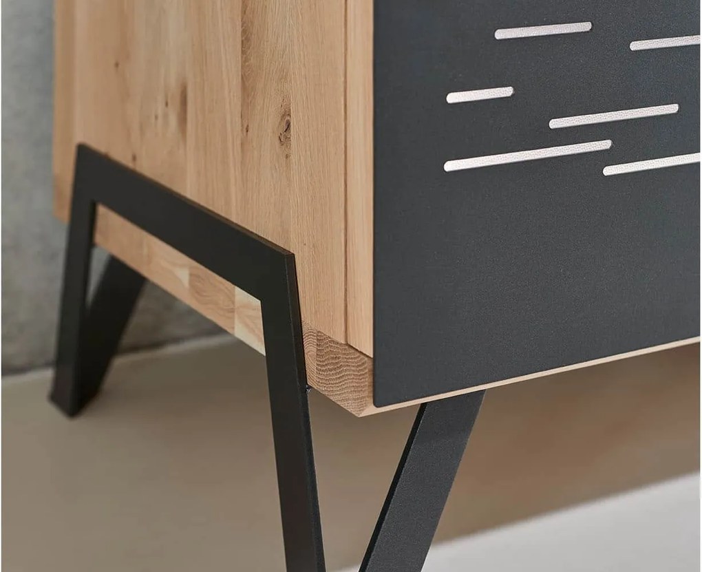 Comodă TV stejar masiv Edge Multiple Dimensiuni - 171 x 42 x 55 cm, Tabac