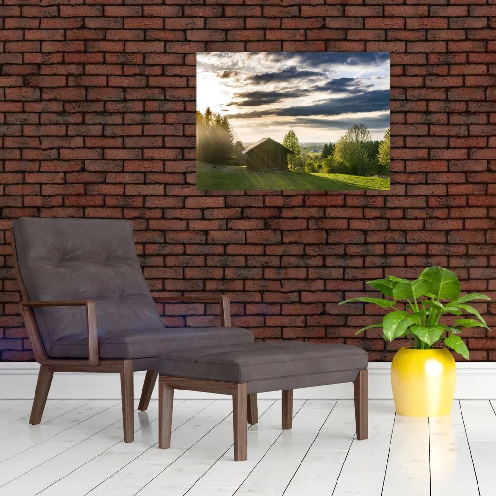 Tablou cabana în pădure (70x50 cm)