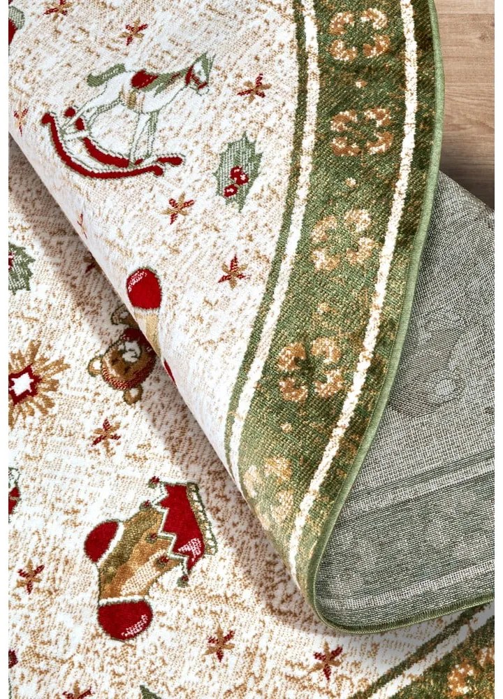 Covor verde rotund din amestec de bumbac ø 160 cm cu model de Crăciun Toy's Delight Green Christmas – Villeroy&Boch