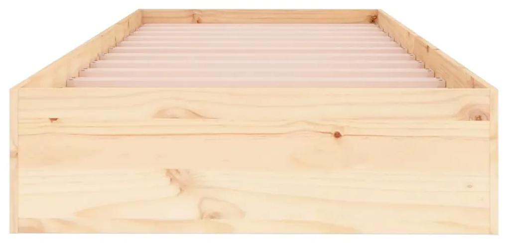 Cadru de pat single 3ft, 90x190 cm, lemn masiv