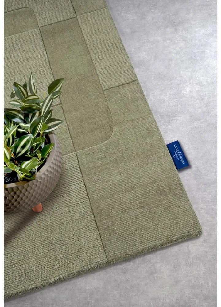 Covor tip traversă verde țesut manual din lână 80x250 cm Charlotte – Villeroy&amp;Boch
