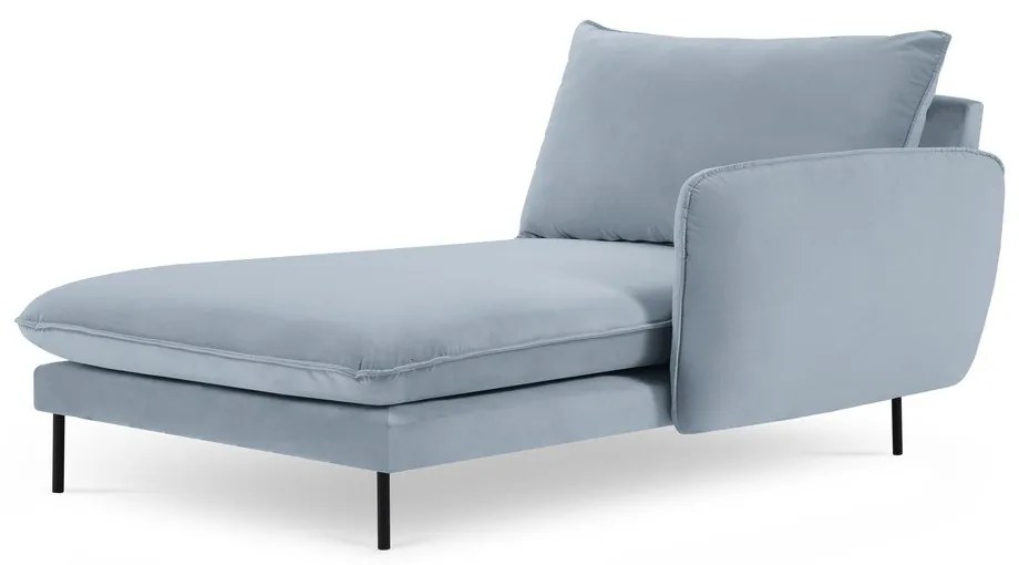 Șezlong albastru deschis cu tapițerie din catifea (cu colțar pe partea dreaptă) Vienna – Cosmopolitan Design