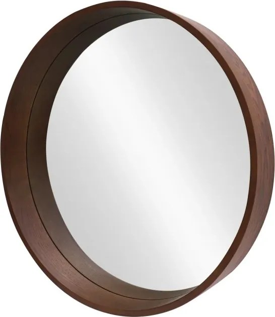 Oglinda de perete rotunda PORTRAIT 70cm furnir nuc