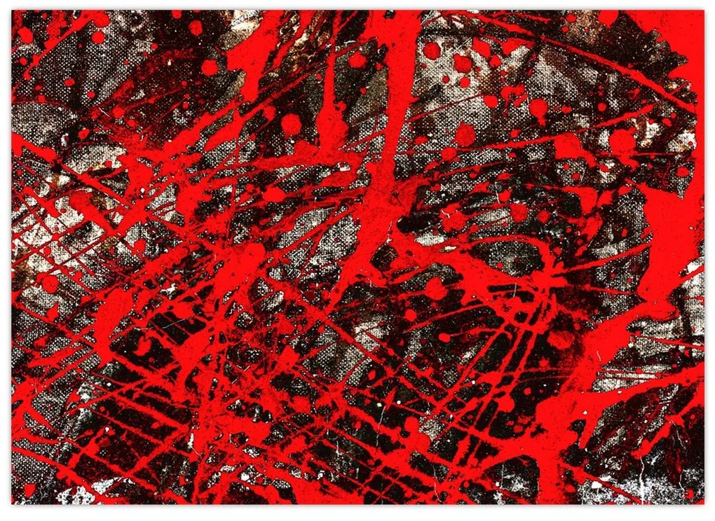 Tablou pe sticlă - Abstracție expresivă (70x50 cm)