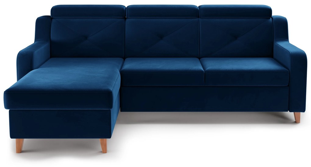 Colțar extensibil Laksaro pe stânga - catifea albastră Trinity 31