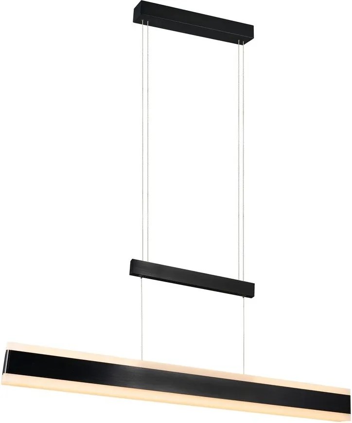 Lustră negru-mat LED cu abajur din metal Arcola – Trio