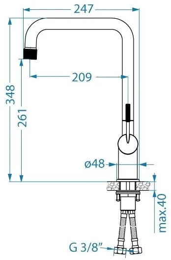Baterie de chiuvetă ALVEUS 1150764 FLORA 34,8 cm bronz