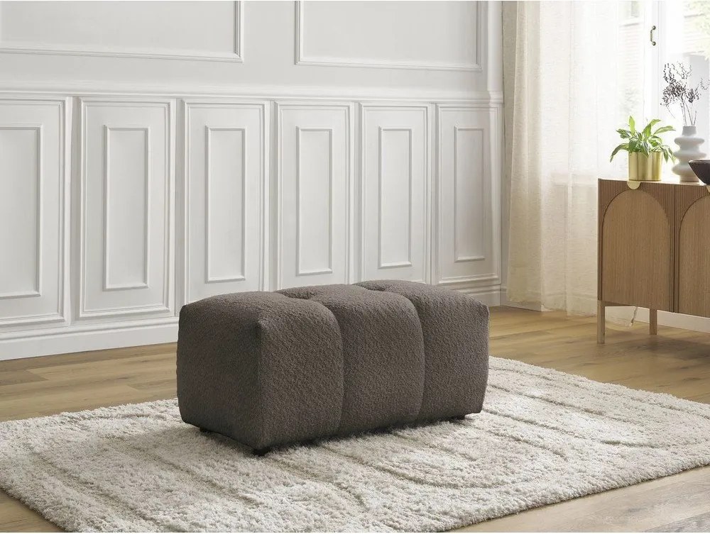 Taburet maro cu tapițerie din țesătură bouclé Roxelane – Bobochic Paris