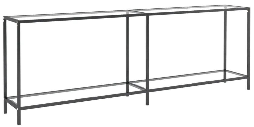 331710 vidaXL Masă consolă, transparent, 220x35x75,5 cm, sticlă securizată