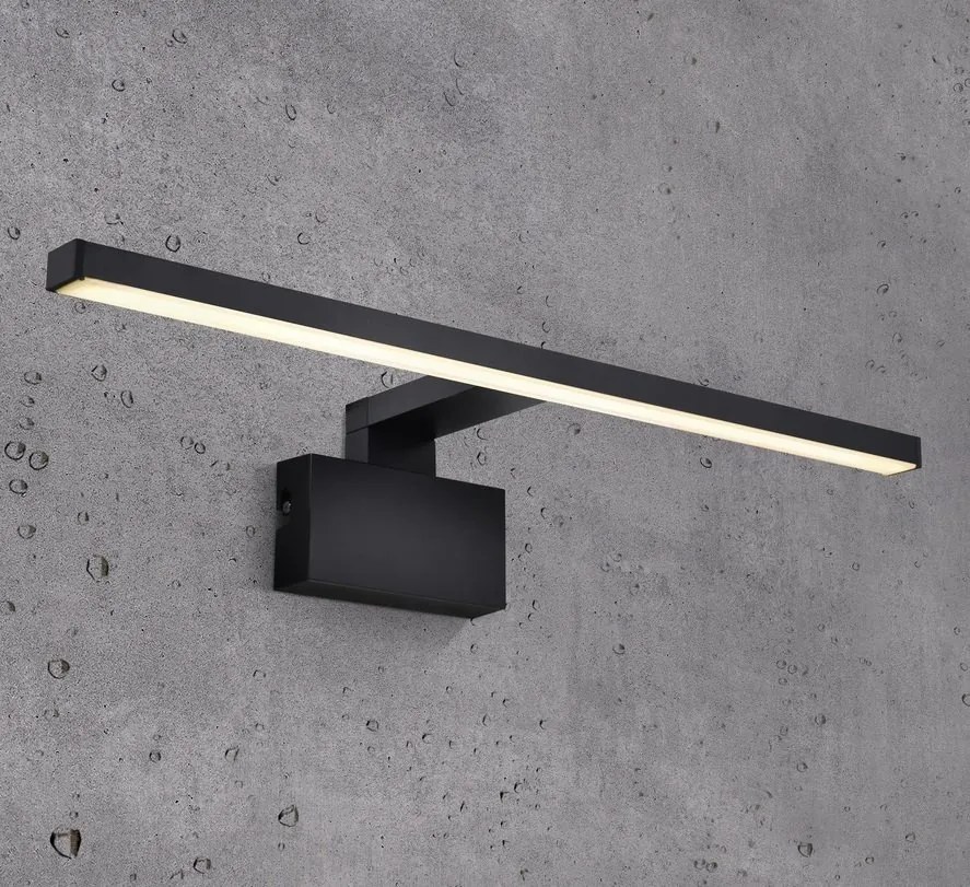 Aplica de perete LED pentru baie IP44 Marlee negru 3000K