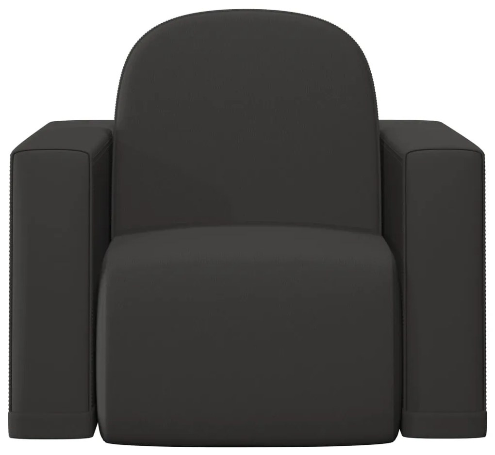 325515 vidaXL Canapea pentru copii 2-în-1, negru, piele ecologică