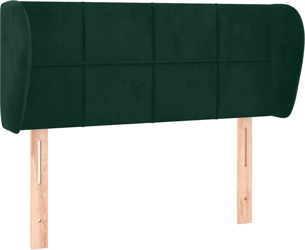 vidaXL Tăblie de pat cu aripioare verde închis 93x23x78/88 cm catifea