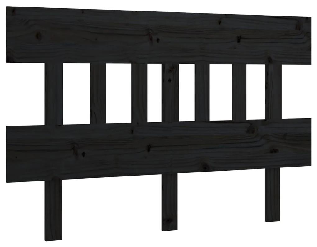 Tablie de pat, negru, 138,5x3x81 cm, lemn masiv de pin 1, Negru, 138.5 x 3 x 81 cm
