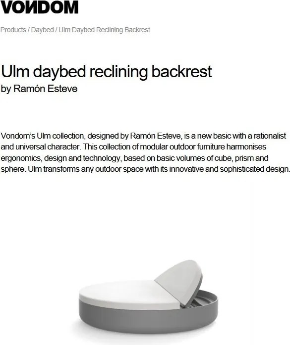Pat de zi modern cu spatar fix si parasolar lounge ULM