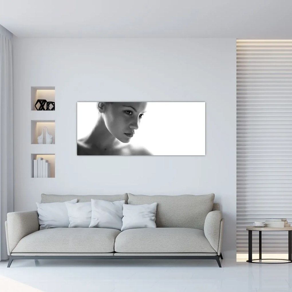Tablou - Portretul femeii, alb- negru (120x50 cm)