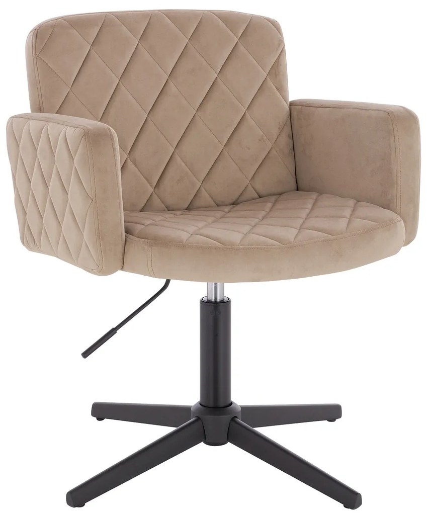 HR802CROSS Scaun Latte din Catifea cu Bază Neagră