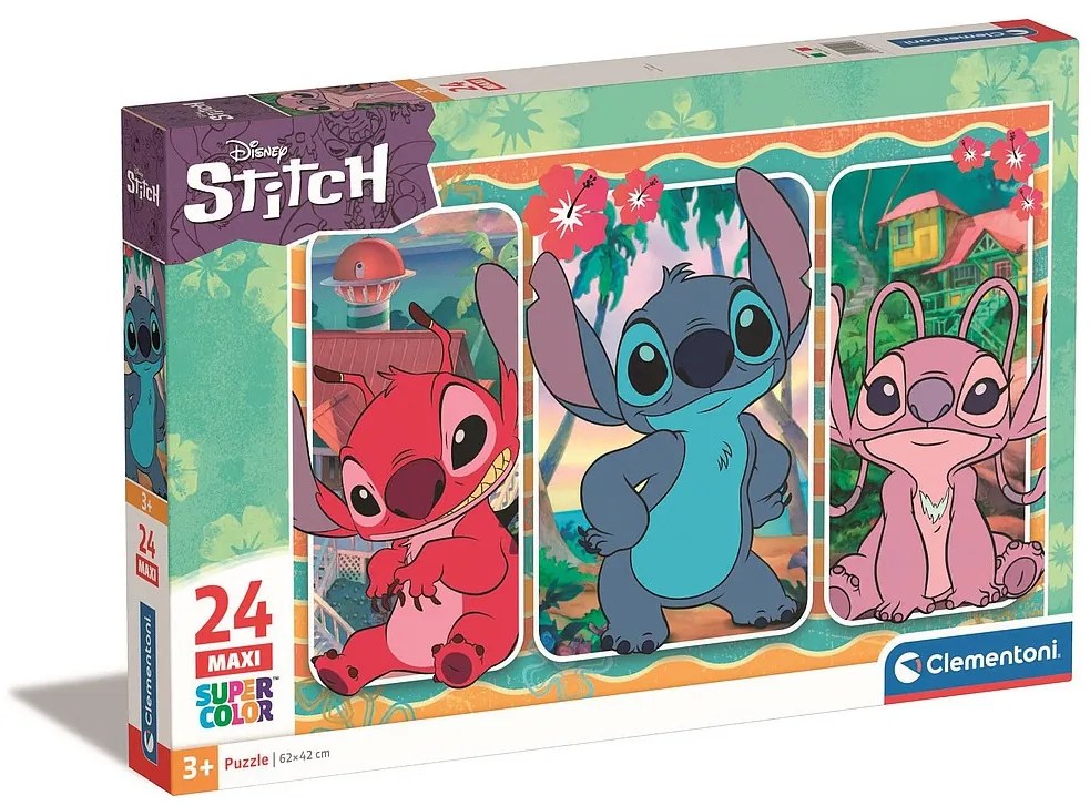Disney Lilo și Stitch Evile Puzzle maxi de 24 de piese Clementoni