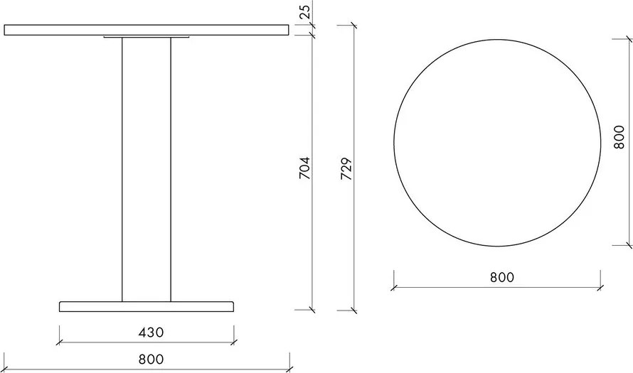 Masă de dining rotundă cu blat cu aspect de lemn de stejar ø 80 cm Sool – noo.ma