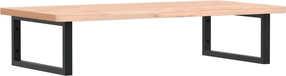 vidaXL Raft pentru lavoar montat pe perete, oțel și lemn masiv fag