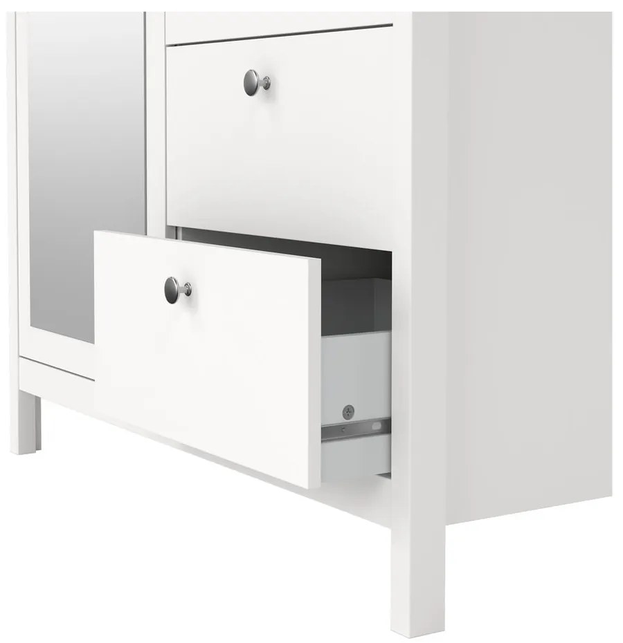 Șifonier alb cu oglindă 102x199x58 cm Madrid – Tvilum