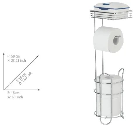 WENKO 24074800 - Suport pentru hârtie igienică 16x59 cm, crom lucios