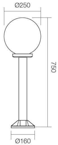 Lampă de exterior SFERA 1xE27/42W/230V IP44 25x75 cm maro Redo 9779