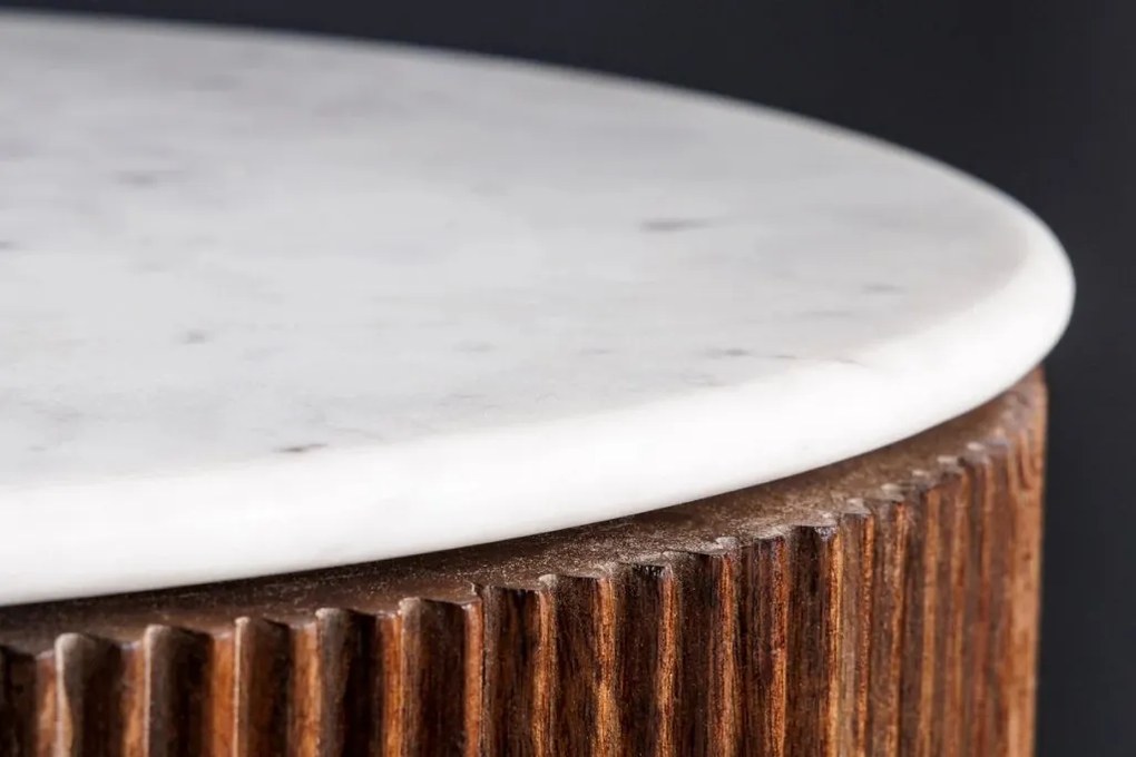 Comoda TV design retro, Lemn, Marmura alba, GATSBY 170cm