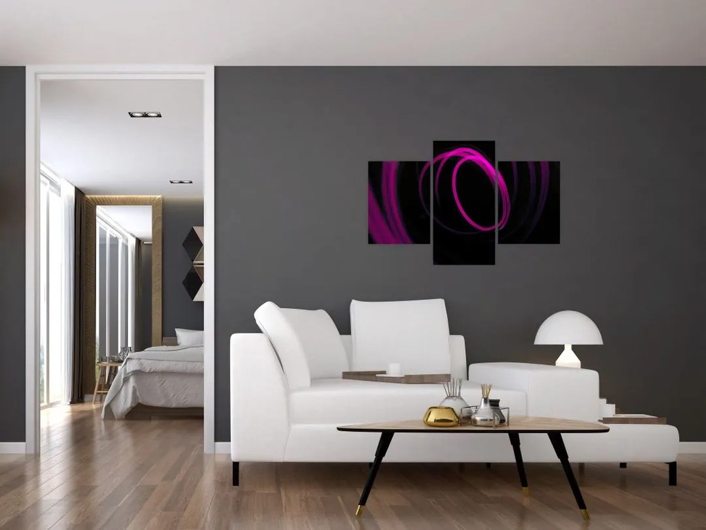 Tablou - linii violete (90x60 cm)